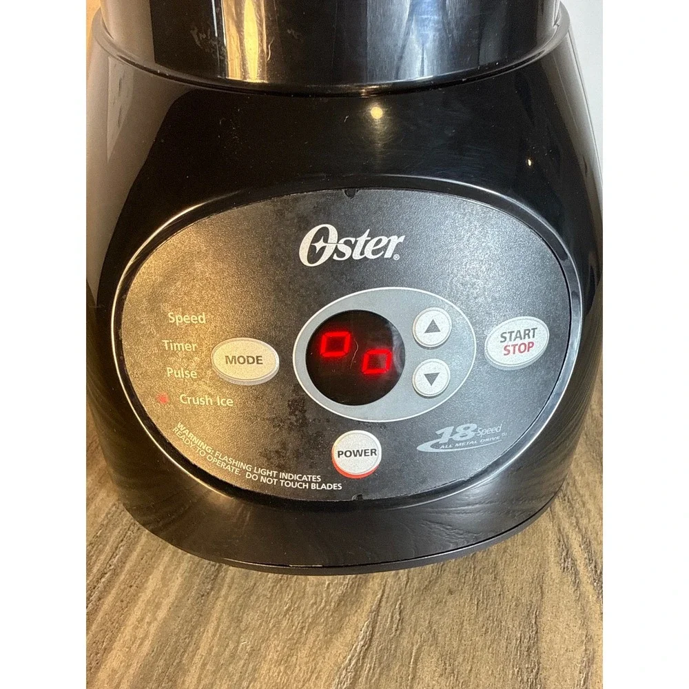Oster 18-Speed Precise Blender 5-Cup Black 450W Glass Jar Ice Crush 6891 Tested